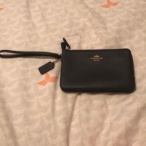 Coach double zip wristlet